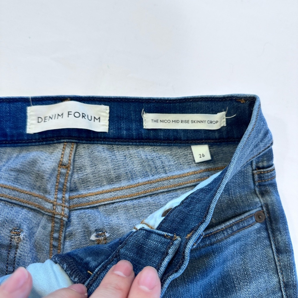 Denim Forum Girls Mid Rise Skinny Crop Jeans - Size 26 - Picture 5 of 6
